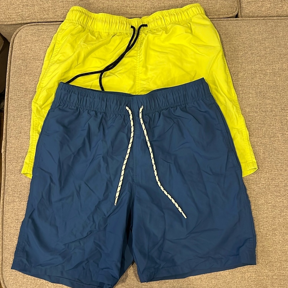 2 pair mens sizes small swim trunks
